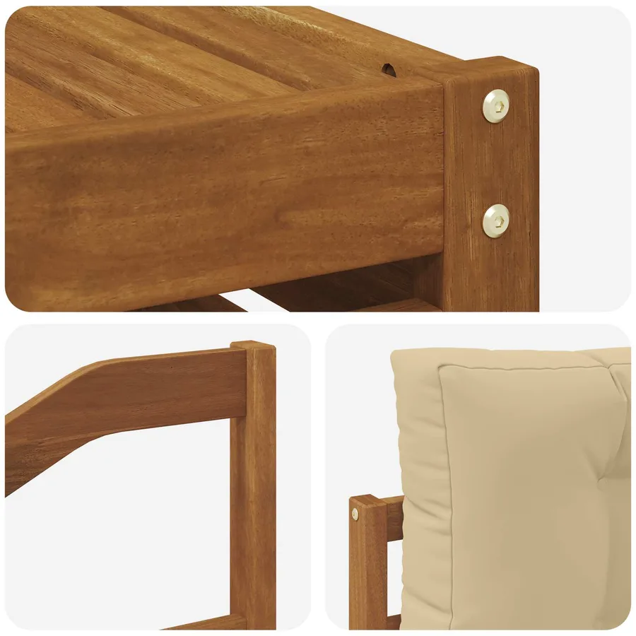 Ensemble de canapés d'extérieur 5 pcs Naturel et Beige - 7