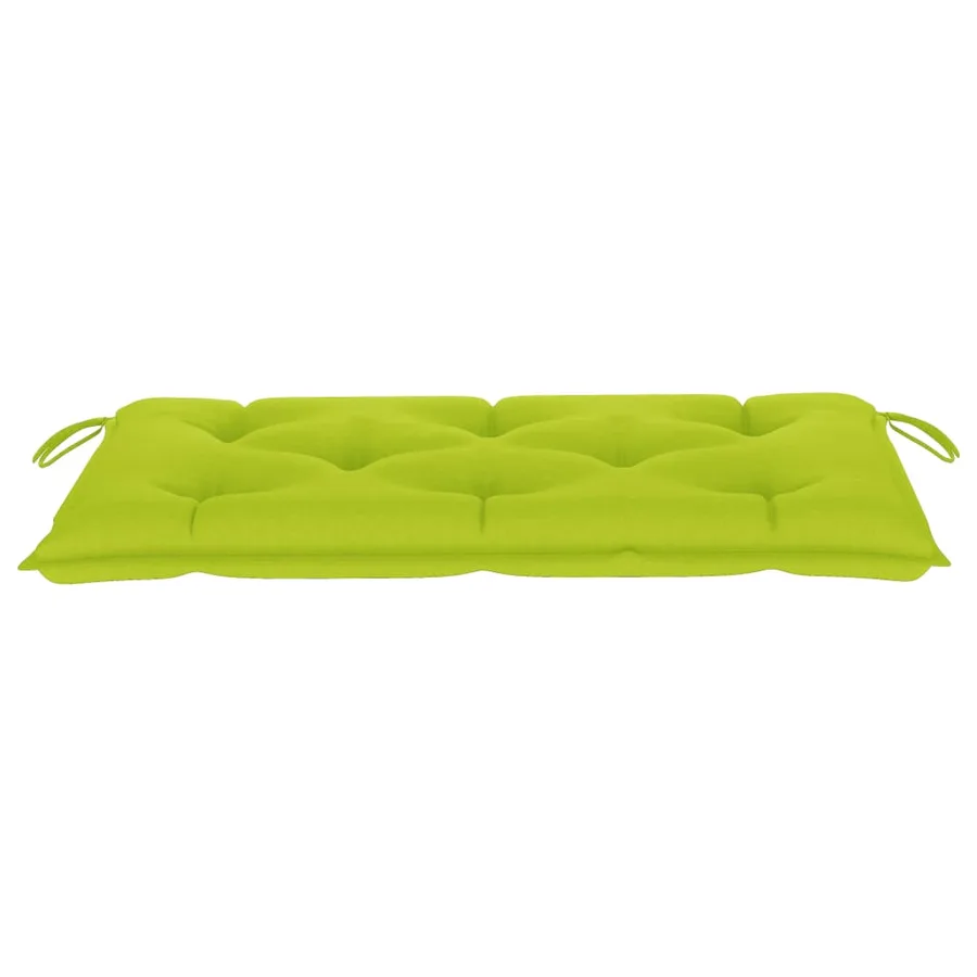 Banc de jardin avec coussin vert vif 112 cm Bois de teck massif - 8