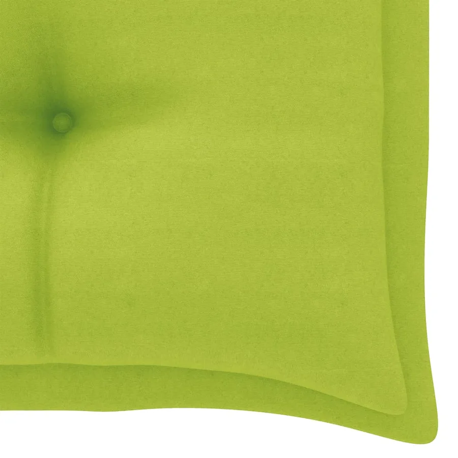 Banc de jardin avec coussin vert vif 112 cm Bois de teck massif - 9