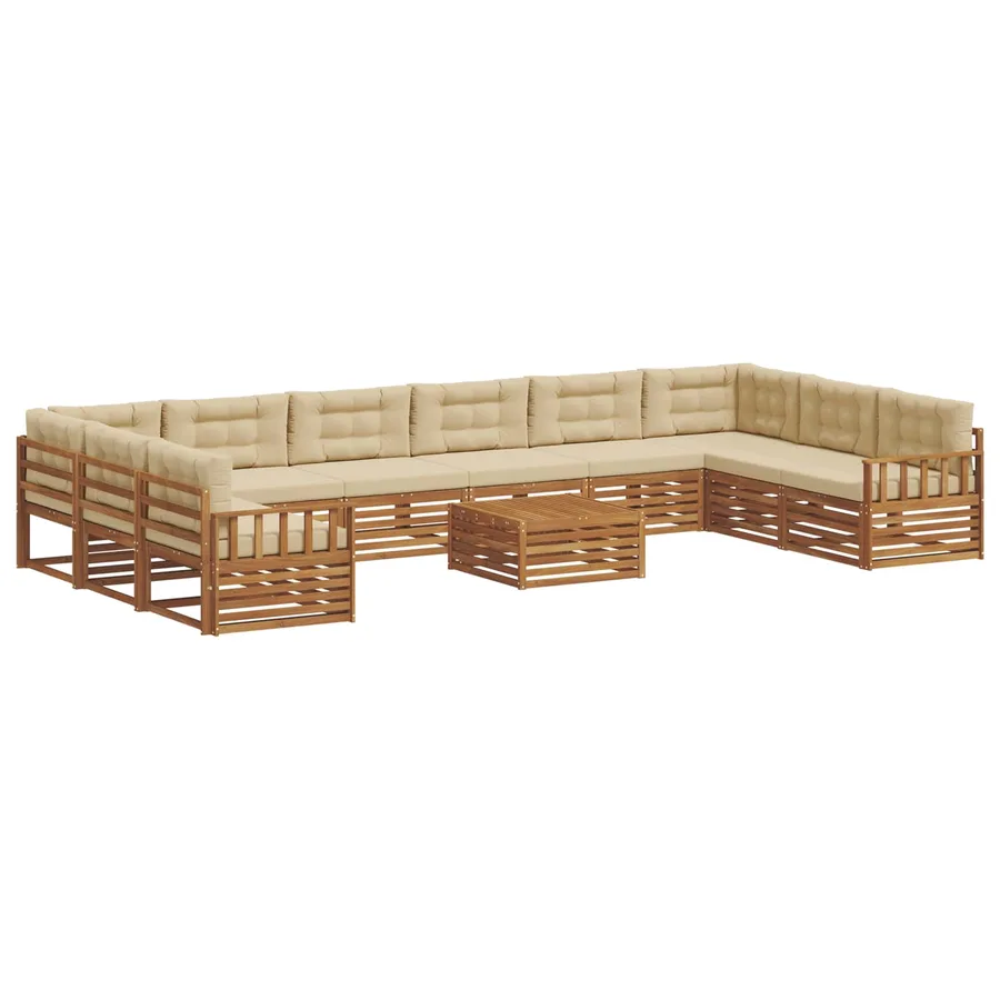Ensembles de canapés avec coussin 11 pcs Naturel et Beige - 2