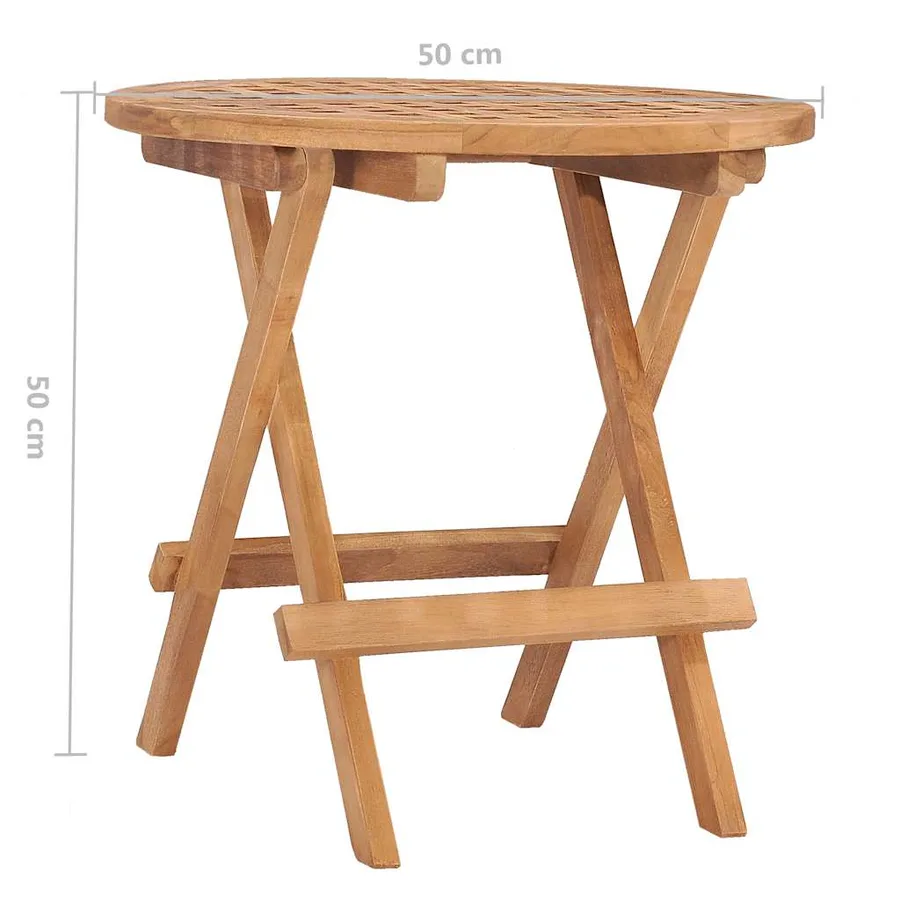 Ensemble à manger d'extérieur pliable 3 pcs bois solide de teck - 10