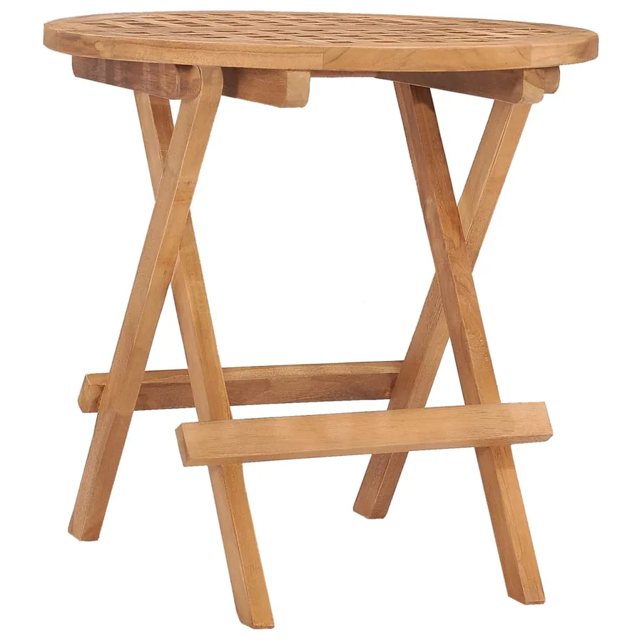 Ensemble à manger d'extérieur pliable 3 pcs bois solide de teck - 3