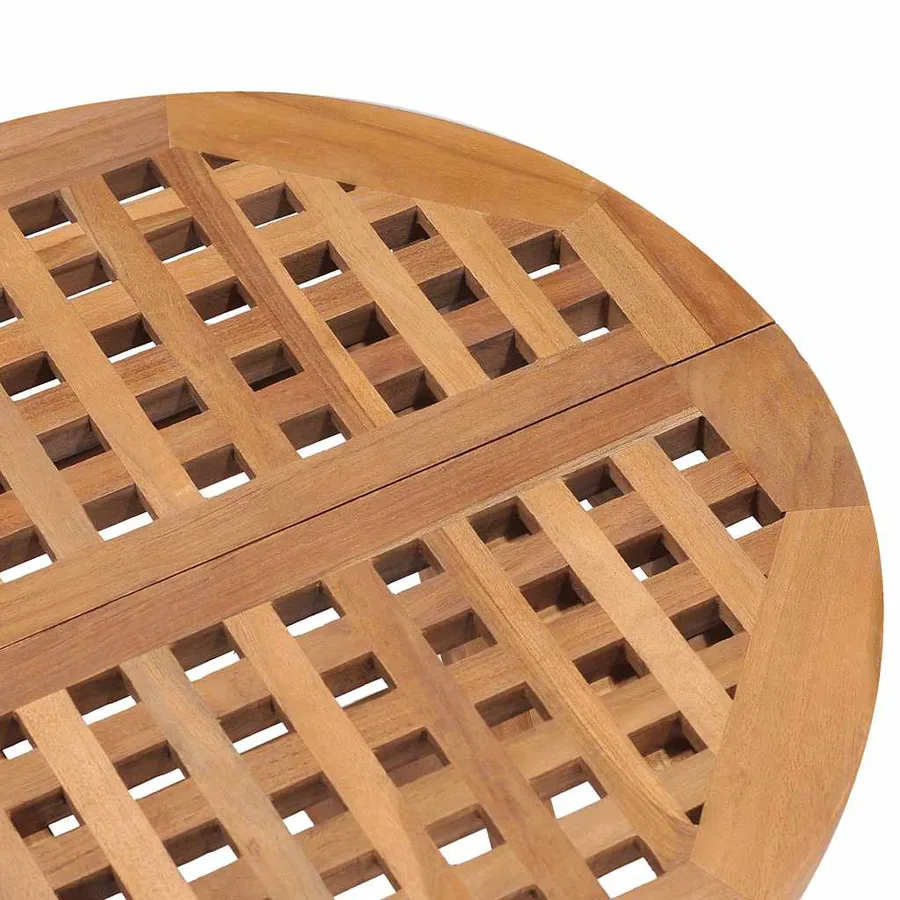 Ensemble à manger d'extérieur pliable 3 pcs bois solide de teck - 5