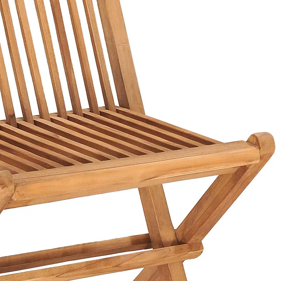Ensemble à manger d'extérieur pliable 3 pcs bois solide de teck - 9