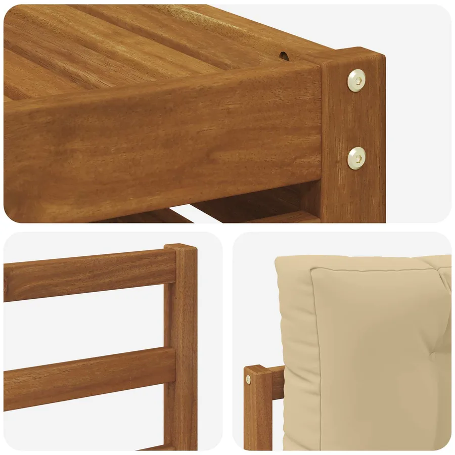 Ensemble de canapés d'extérieur 10 pcs Naturel et Beige - 7