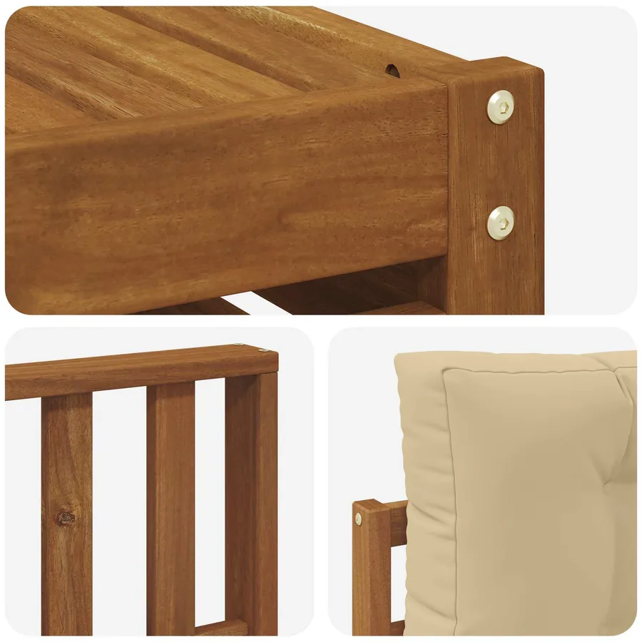 Ensemble de canapés d'extérieur 9 pcs Naturel et Beige - 7
