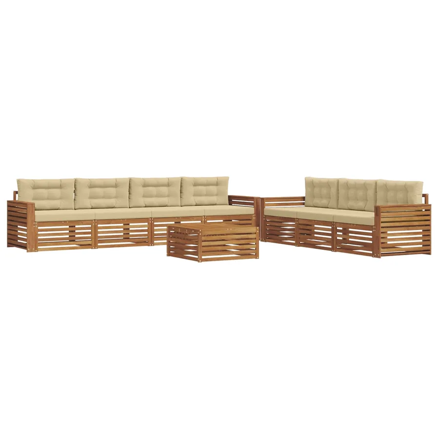 Ensemble de canapés d'extérieur 8 pcs Naturel et Beige - 2