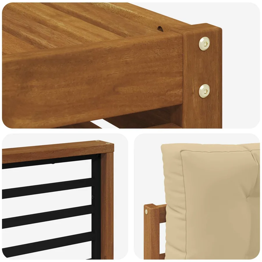 Ensemble de canapés d'extérieur 5 pcs Naturel et Beige - 6