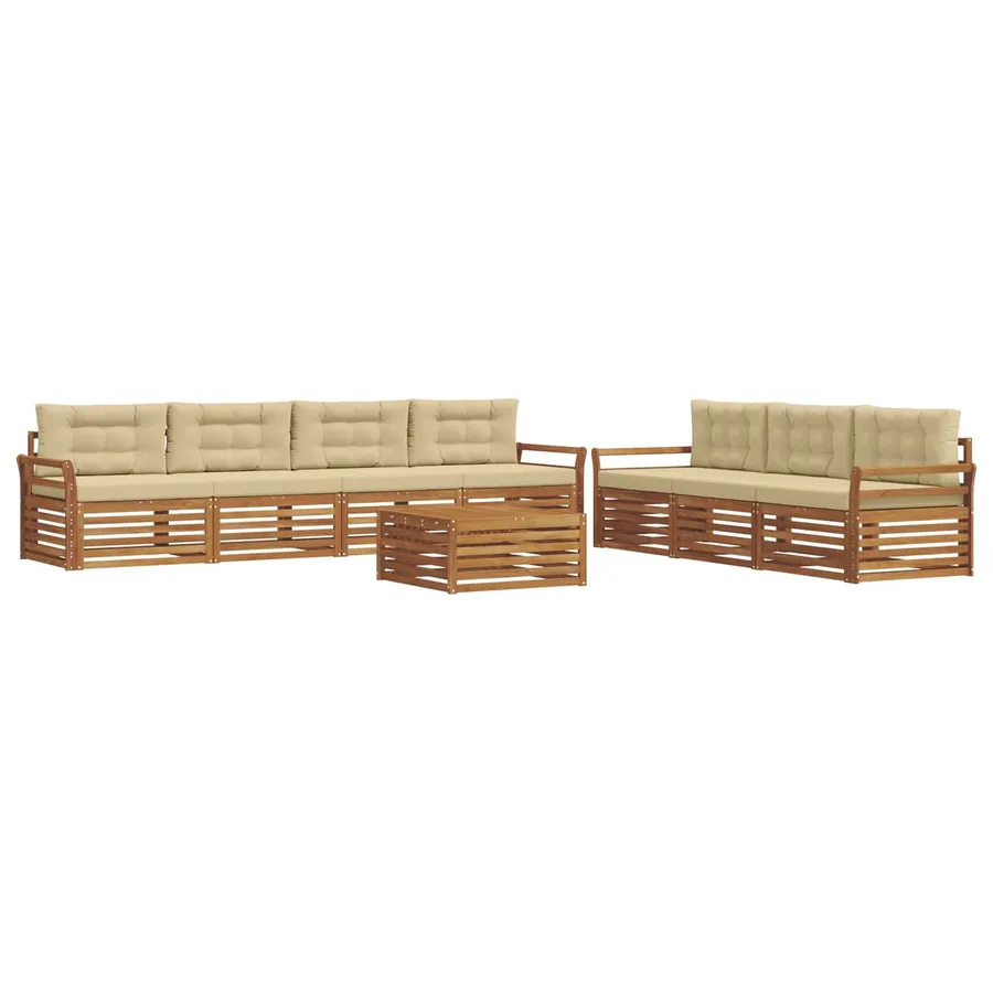 Ensemble de canapés d'extérieur 8 pcs Naturel et Beige - 2