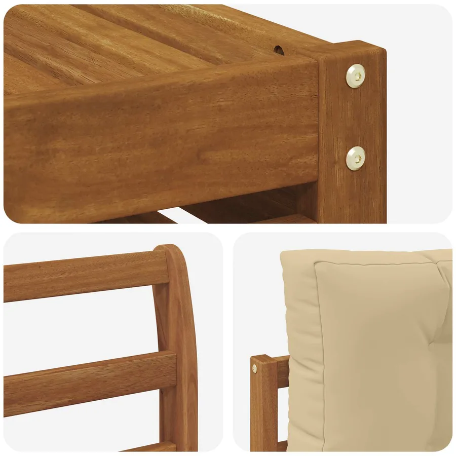Ensemble de canapés d'extérieur 8 pcs Naturel et Beige - 6