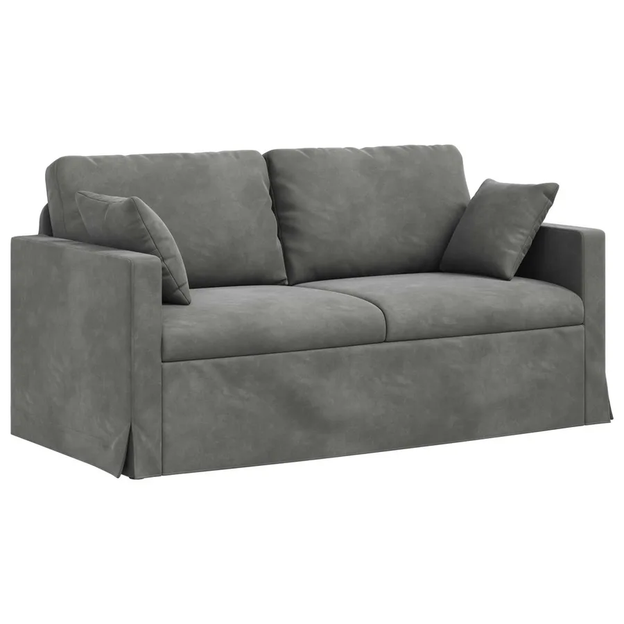 Ensemble de Canapés 2 pcs Gris foncé 158 x 78 x 80 cm Velours - 5