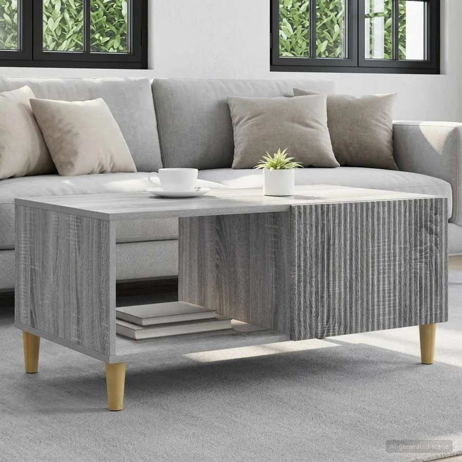 Table basse Sonoma gris 90 x 50 x 40 cm Bois d'ingénierie