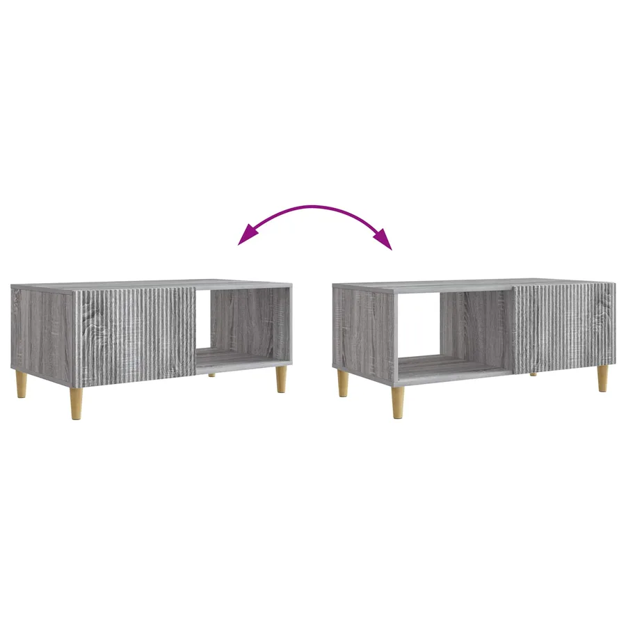 Table basse Sonoma gris 90 x 50 x 40 cm Bois d'ingénierie - 8