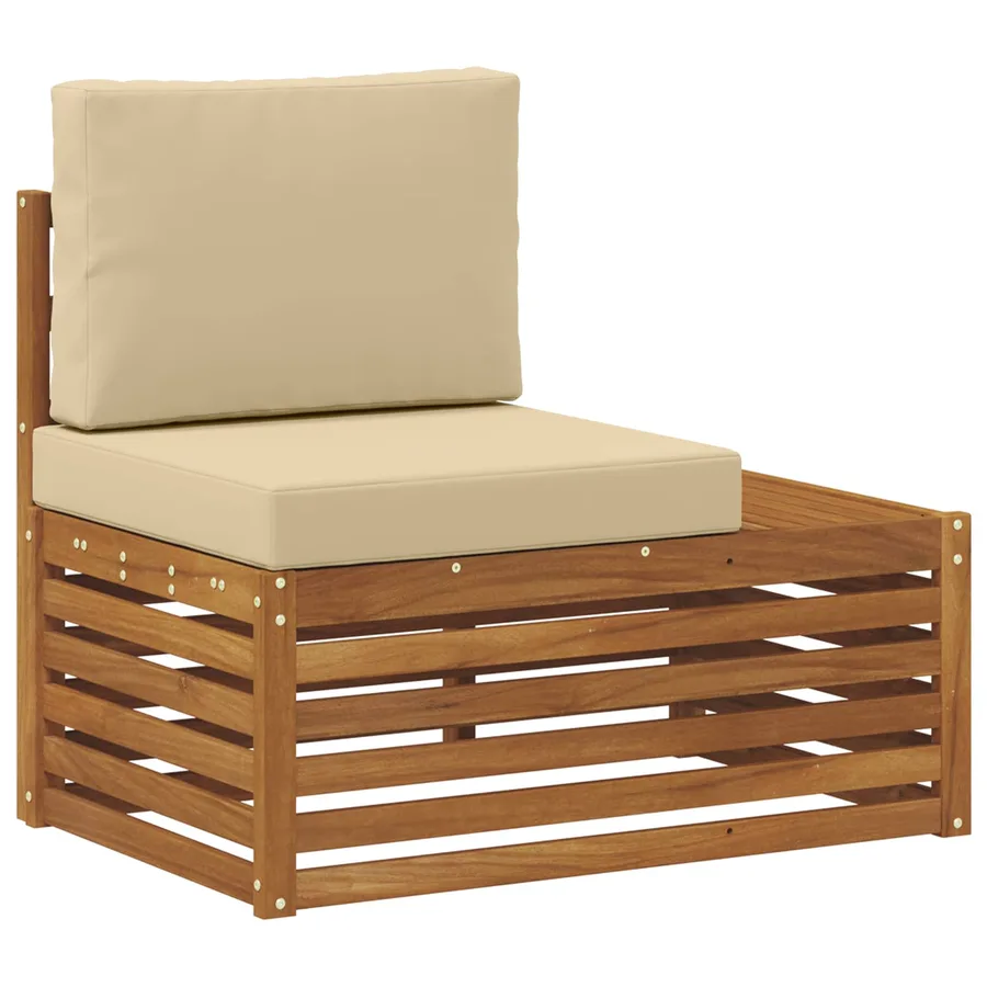 Ensemble de canapés d'extérieur 2 Pièce Naturel et Beige - 4