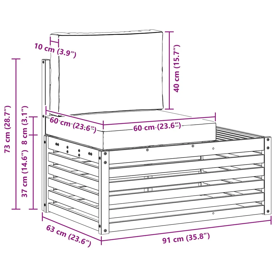 Ensemble de canapés d'extérieur 2 Pièce Naturel et Beige - 8