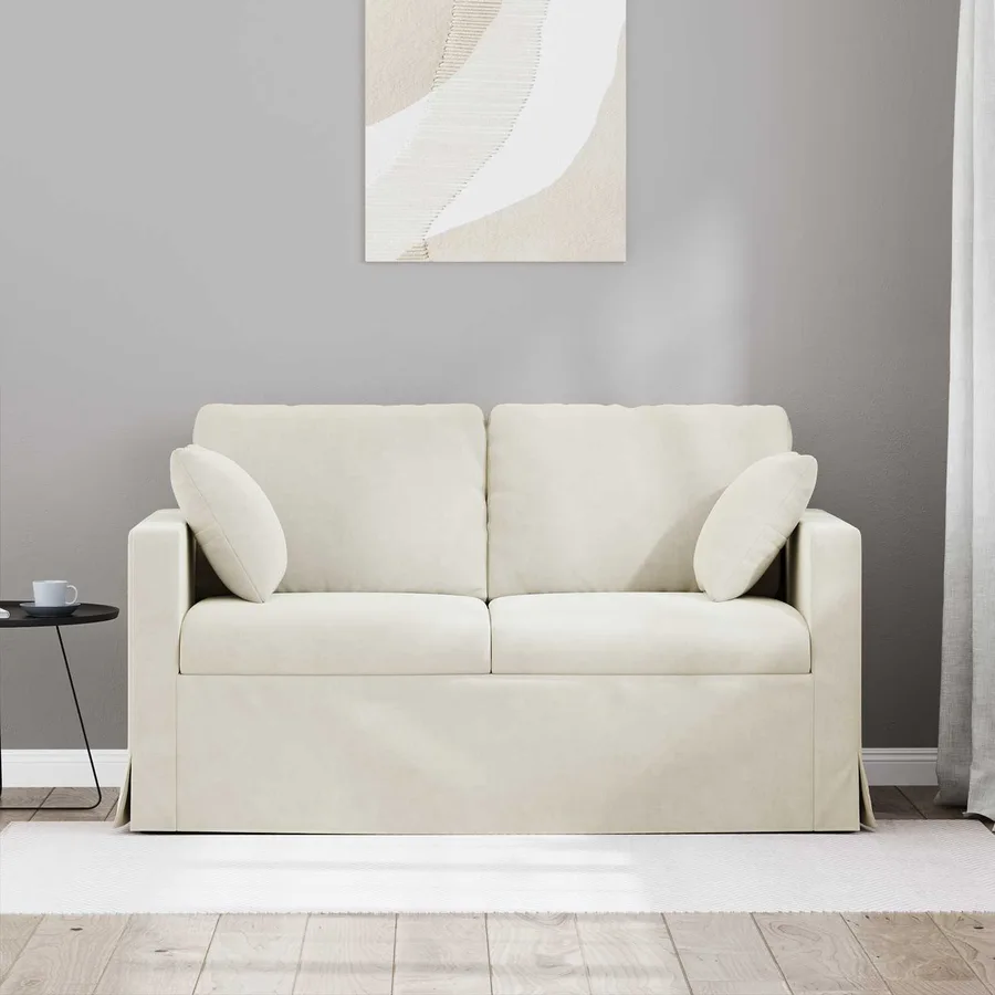 Canapé Crème 138 x 78 x 80 cm Velours - 3