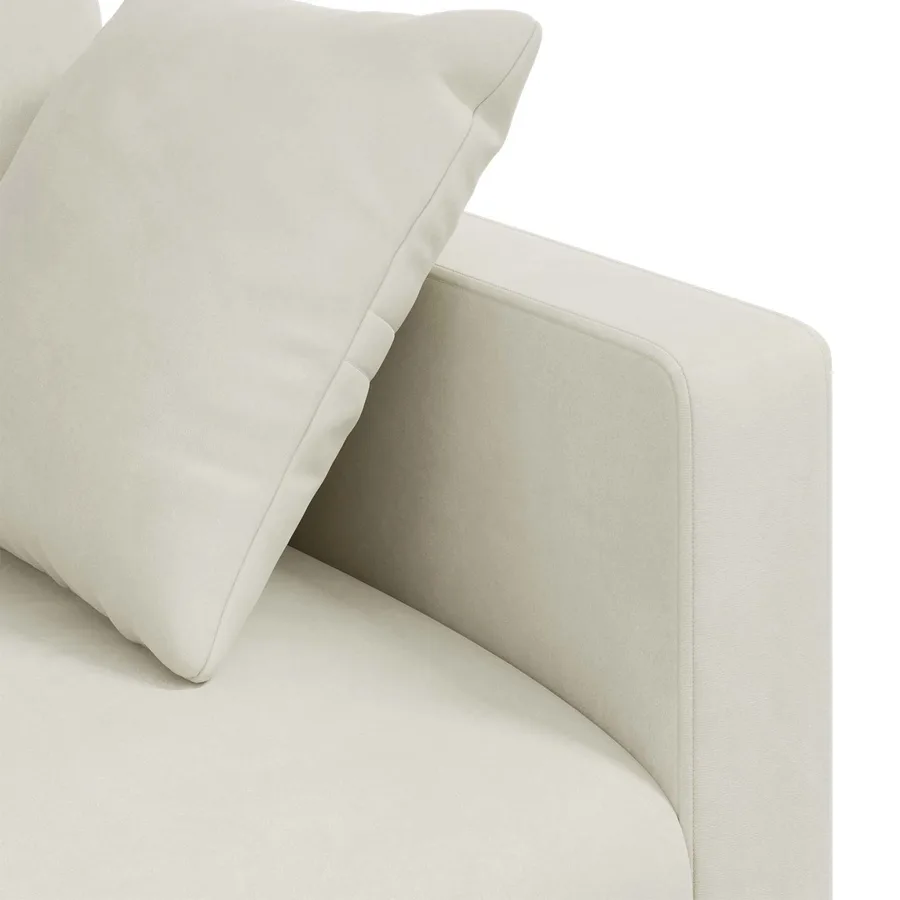 Canapé Crème 138 x 78 x 80 cm Velours - 7