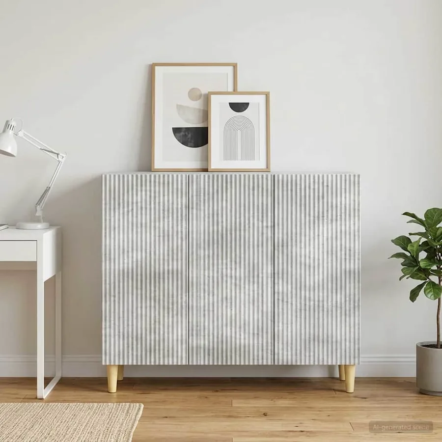 Buffet Gris béton 89 x 34,5 x 80 cm Bois d'ingénierie