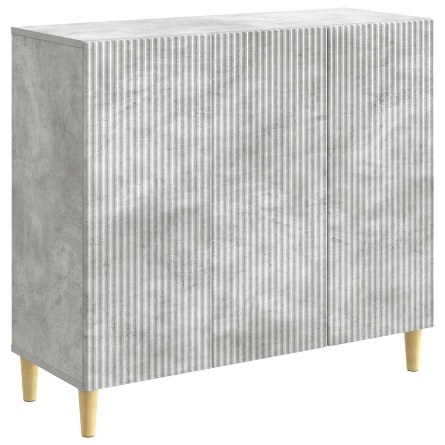 Buffet Gris béton 89 x 34,5 x 80 cm Bois d'ingénierie - 2