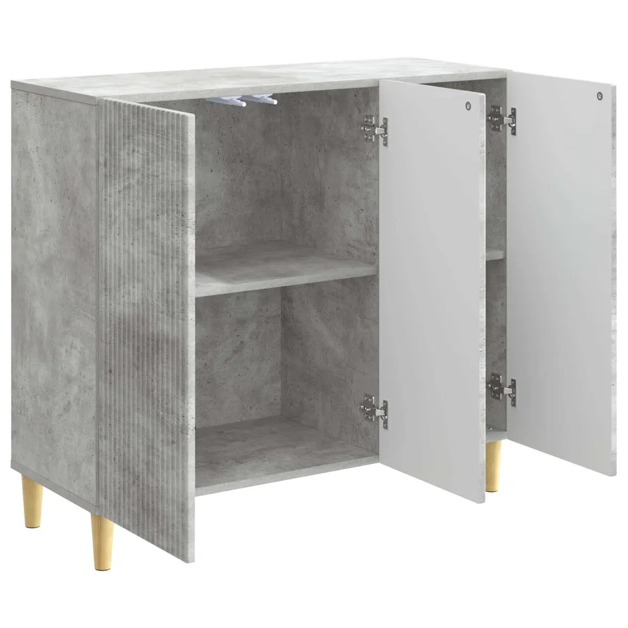 Buffet Gris béton 89 x 34,5 x 80 cm Bois d'ingénierie - 5