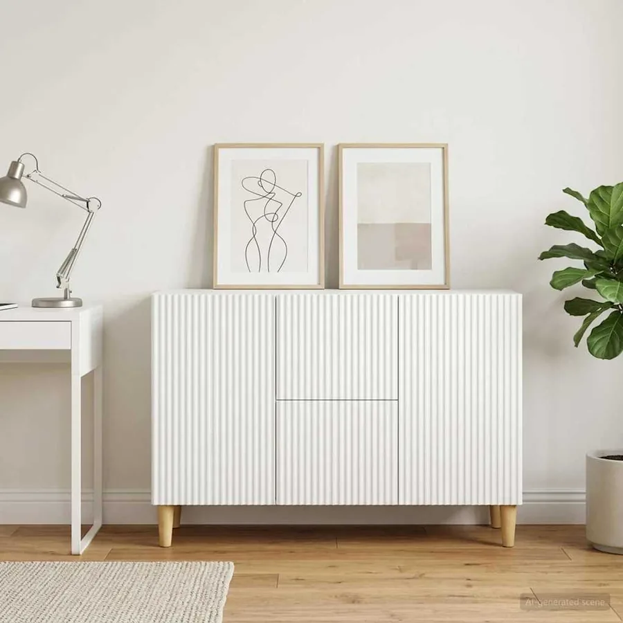 Buffet Blanc 89 x 34,5 x 60 cm Bois d'ingénierie