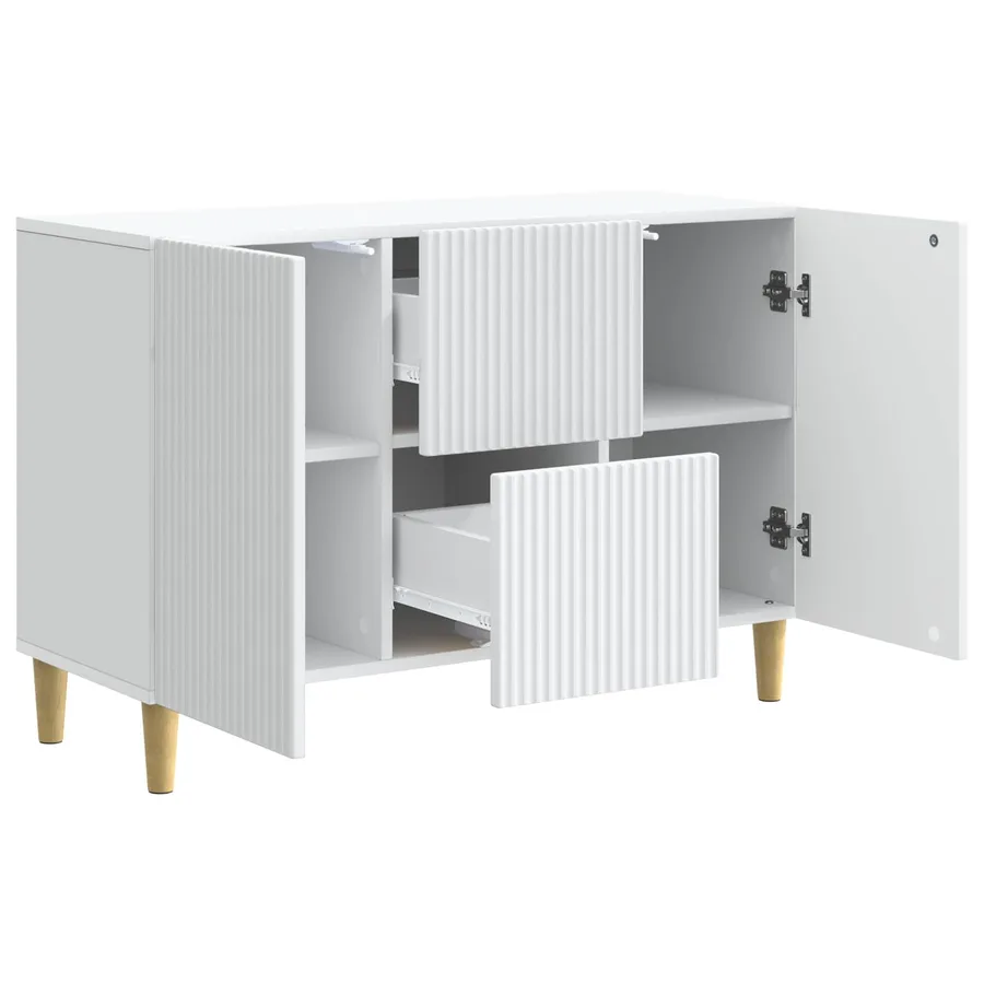 Buffet Blanc 89 x 34,5 x 60 cm Bois d'ingénierie - 5