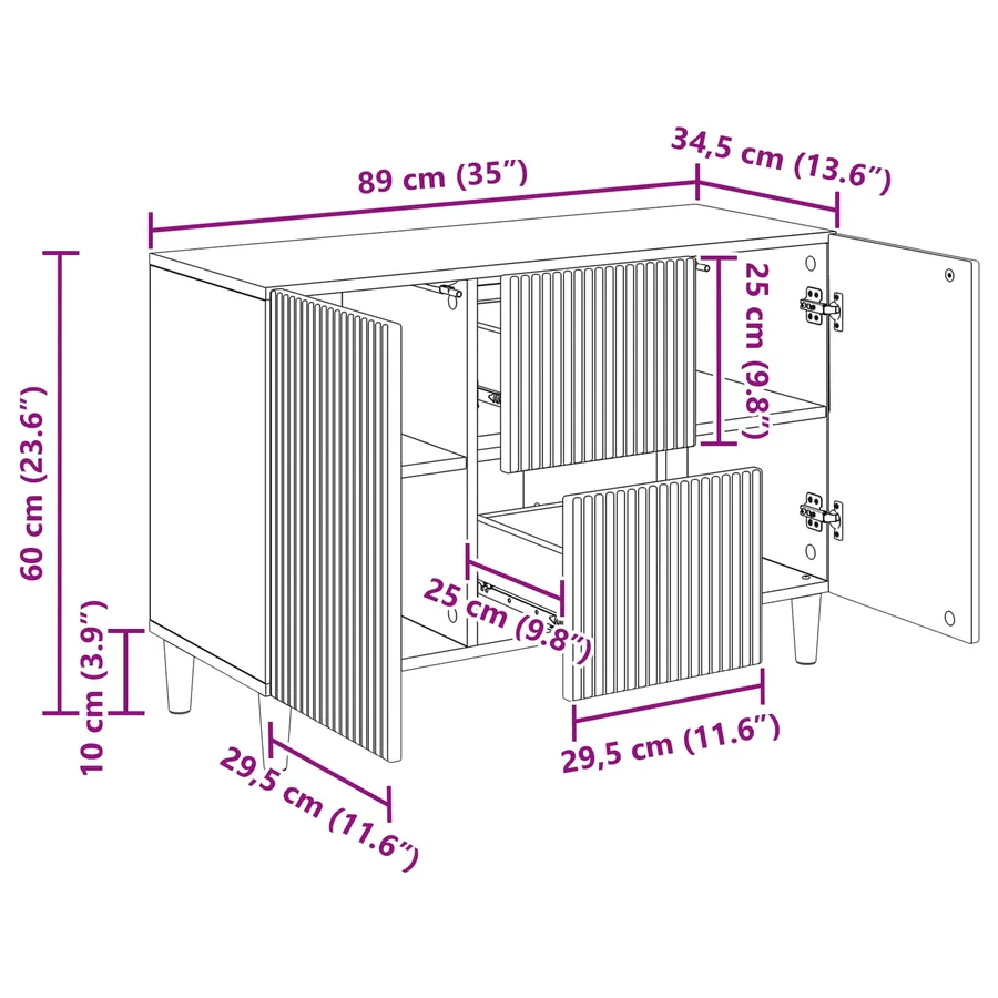 Buffet Chêne Sonoma 89 x 34,5 x 60 cm Bois d'ingénierie - 11