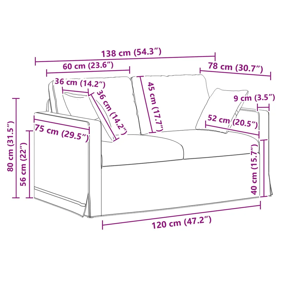 Ensemble de Canapés 2 pcs Vert clair 138 x 78 x 80 cm Velours - 10