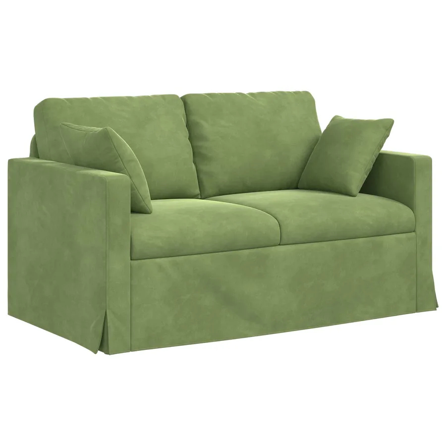 Ensemble de Canapés 2 pcs Vert clair 138 x 78 x 80 cm Velours - 5
