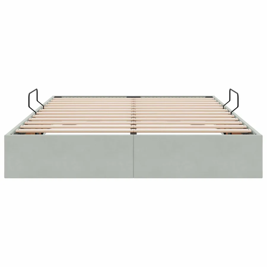 Cadre de lit ottoman Gris clair 140 x 190 cm Velours - 7