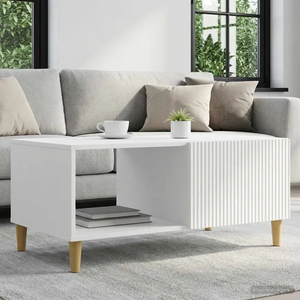 Table basse Blanc 90 x 50 x 40 cm Bois d'ingénierie