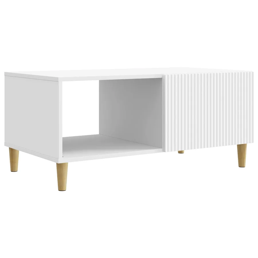 Table basse Blanc 90 x 50 x 40 cm Bois d'ingénierie - 2