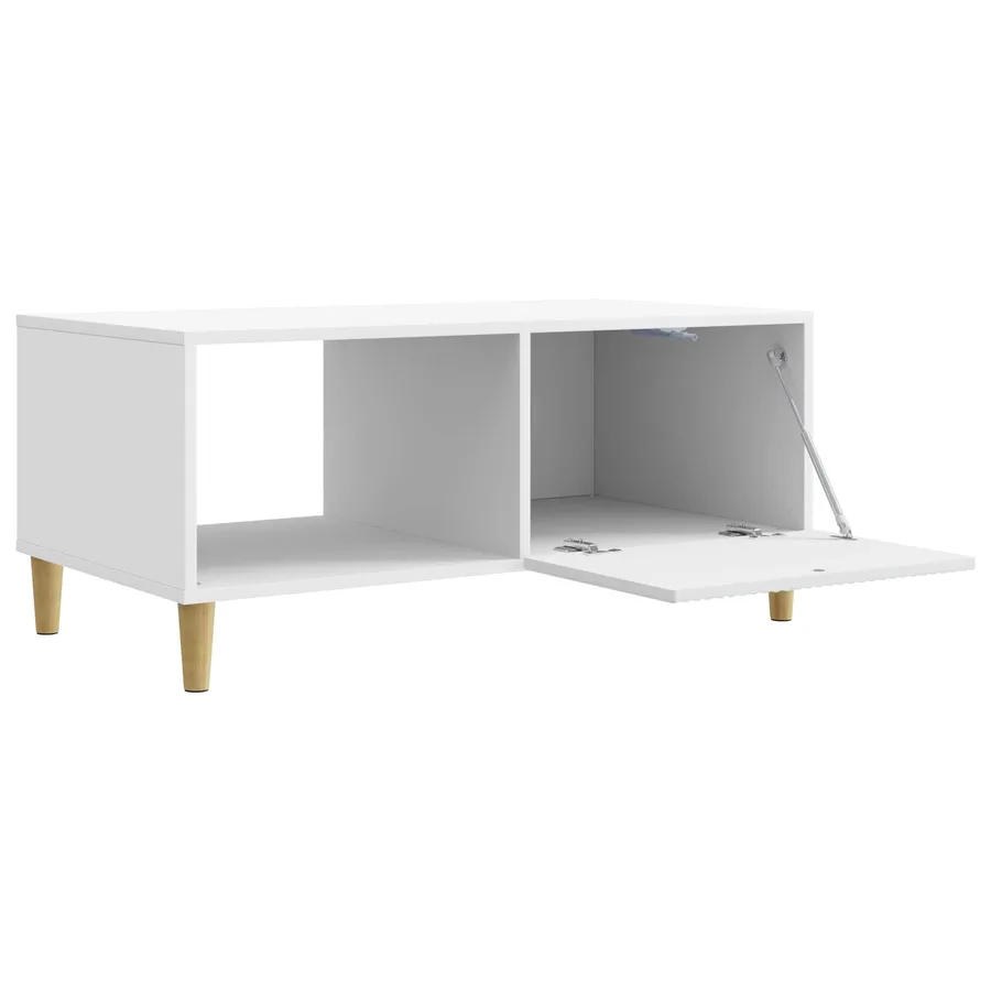 Table basse Blanc 90 x 50 x 40 cm Bois d'ingénierie - 4