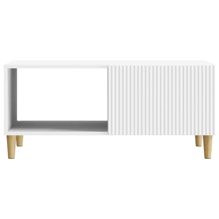 Table basse Blanc 90 x 50 x 40 cm Bois d'ingénierie - 5