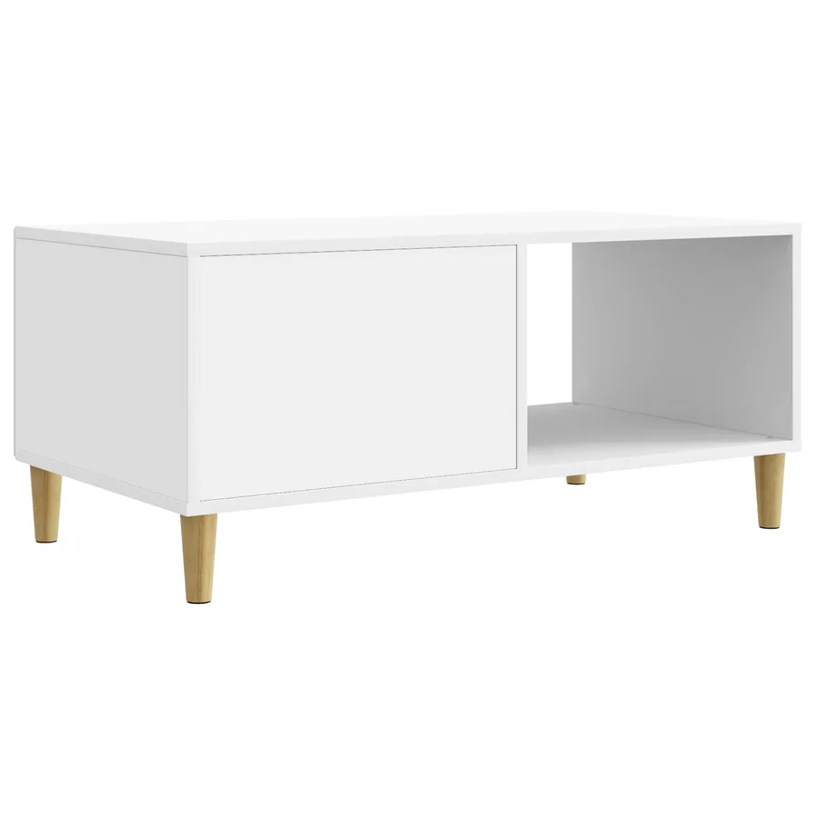 Table basse Blanc 90 x 50 x 40 cm Bois d'ingénierie - 7