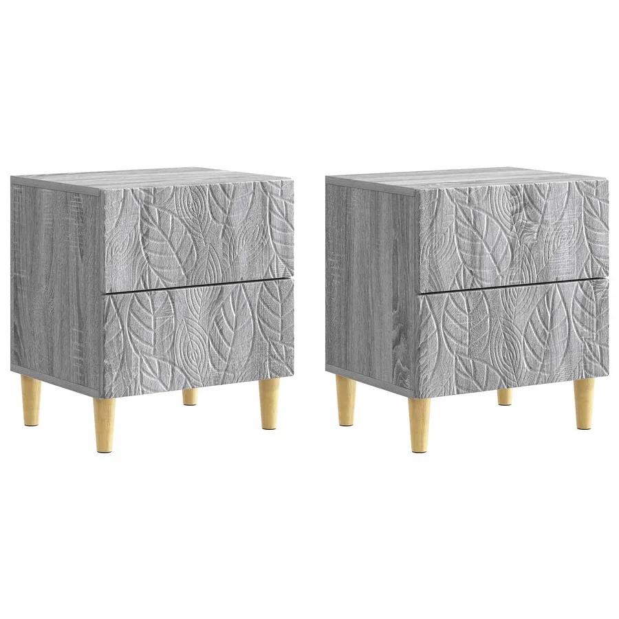 Table de chevet 2 pcs Sonoma gris 43 x 34,5 x 48 cm - 2