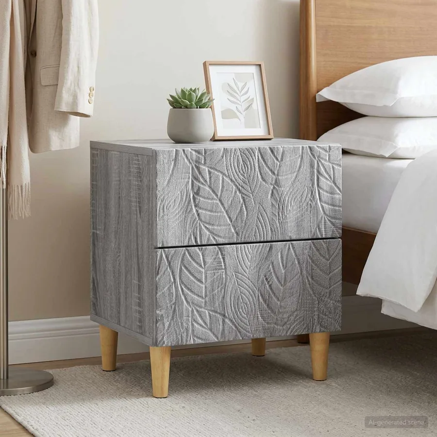 Table de chevet 2 pcs Sonoma gris 43 x 34,5 x 48 cm - 3