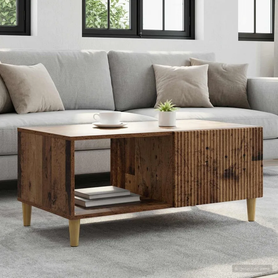 Table basse Bois ancien 90 x 50 x 40 cm Bois d'ingénierie