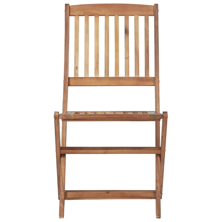Outdoor folding chairs set of 6 Solid acacia wood - 3