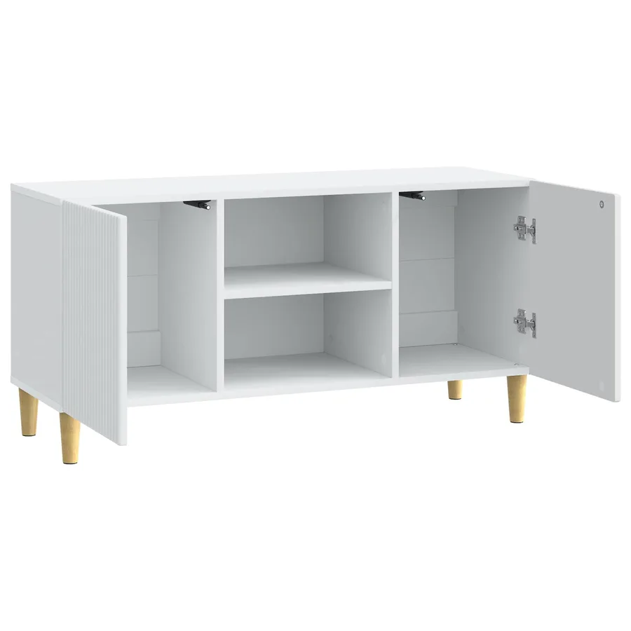 Meuble TV Blanc 102 x 34,5 x 50 cm Bois d'ingénierie - 5