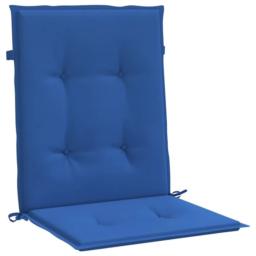Coussins de chaise de jardin à dossier bas lot de 4 bleu royal - 5