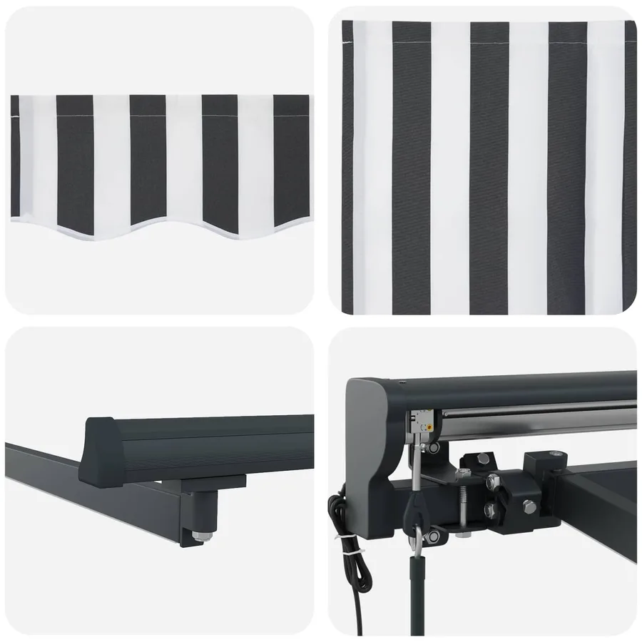 Auvent rétractable électrique Anthracite et blanc 3,5 x 2 m - 9