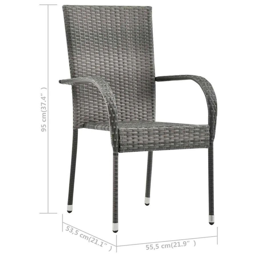 Ensemble à manger de jardin 9 pcs Gris - 10