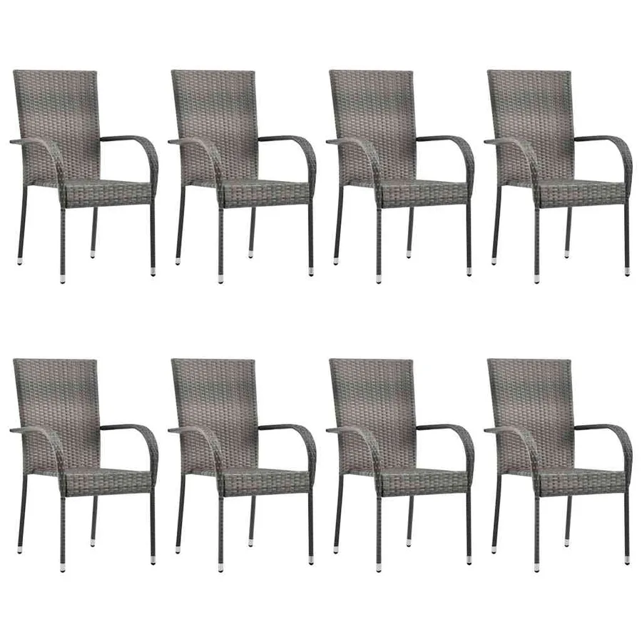 Ensemble à manger de jardin 9 pcs Gris - 5