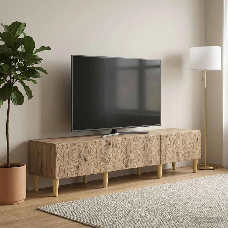 Meuble TV 147 x 34,5 x 30 cm Chêne artisanal Bois d'ingénierie - 3