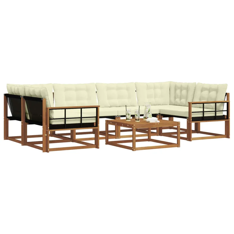 Ensemble de canapés d'extérieur 7 pcs Naturel et Crème - 3