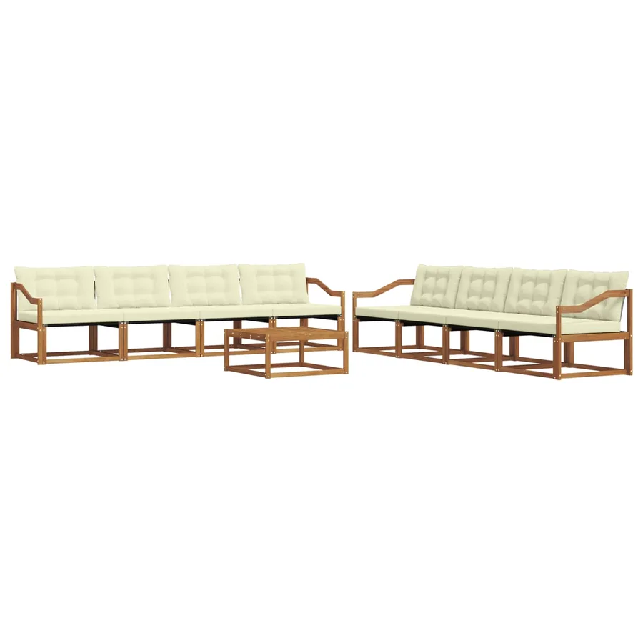 Ensemble de canapés d'extérieur 9 pcs Naturel et Crème - 2