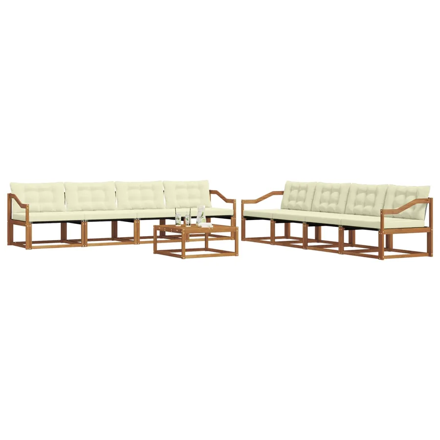 Ensemble de canapés d'extérieur 9 pcs Naturel et Crème - 3