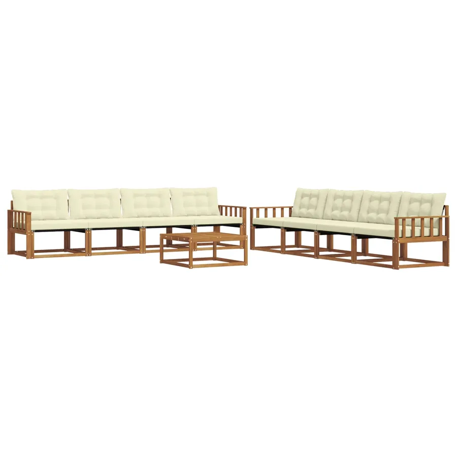 Ensemble de canapés d'extérieur 9 pcs Naturel et Crème - 2