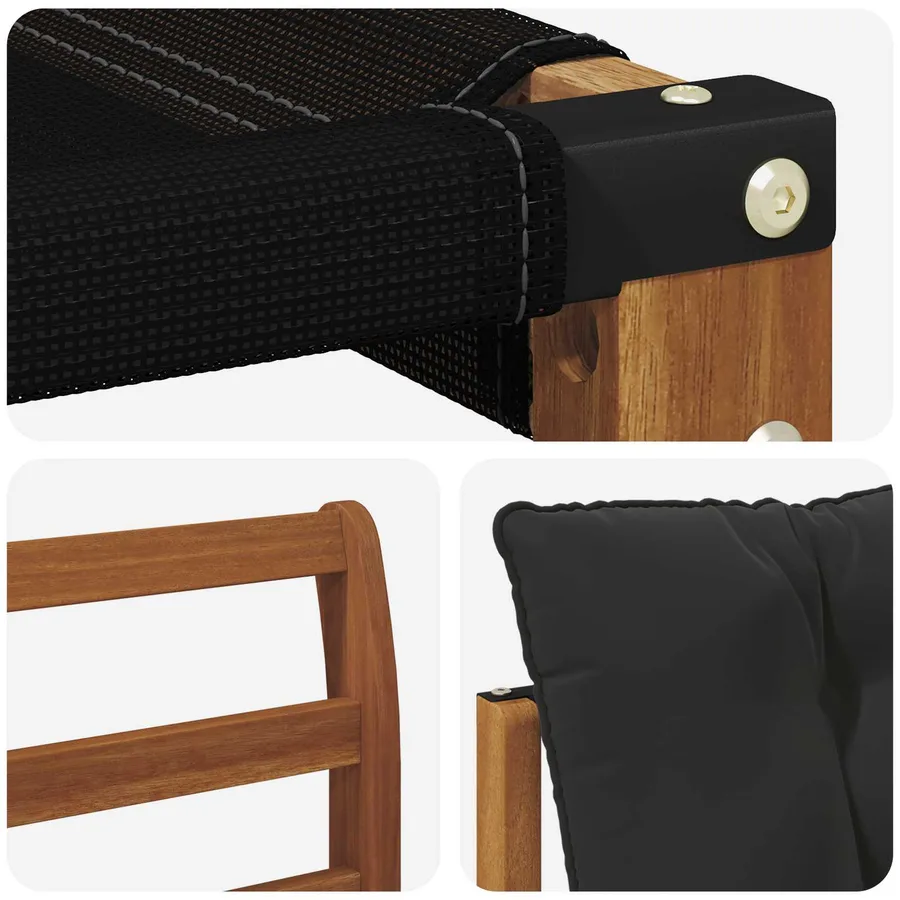 Ensemble de canapés d'extérieur 7 pcs Naturel et Noir - 7